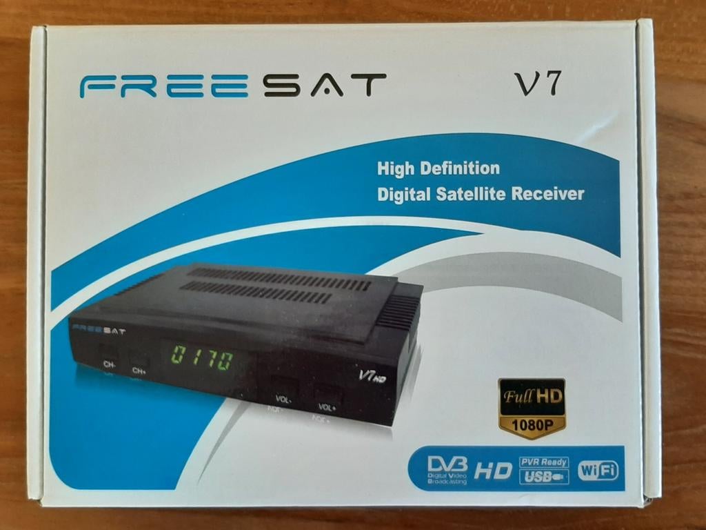 Freesat V7 HD Digitale Satelliet Ontvanger met WiFi, Ophalen of Verzenden, Zo goed als nieuw, Decoder