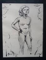 Mooie penseel tekening van Karel Arkema v. Groninger Ploeg, Antiek en Kunst, Ophalen of Verzenden