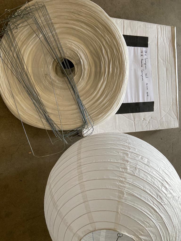 15x lampenkap papier, Ophalen of Verzenden, Gebruikt, Rond, 50 cm of meer