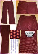 GUESS retro velours broek bordeaux-rood maat M (36/38) zgan, Ophalen of Verzenden, Zo goed als nieuw, Maat 36 (S), Lang