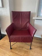 Montis Charly fauteuil - Bordeauxrood leer, Ophalen, Gebruikt, Leer, 75 tot 100 cm