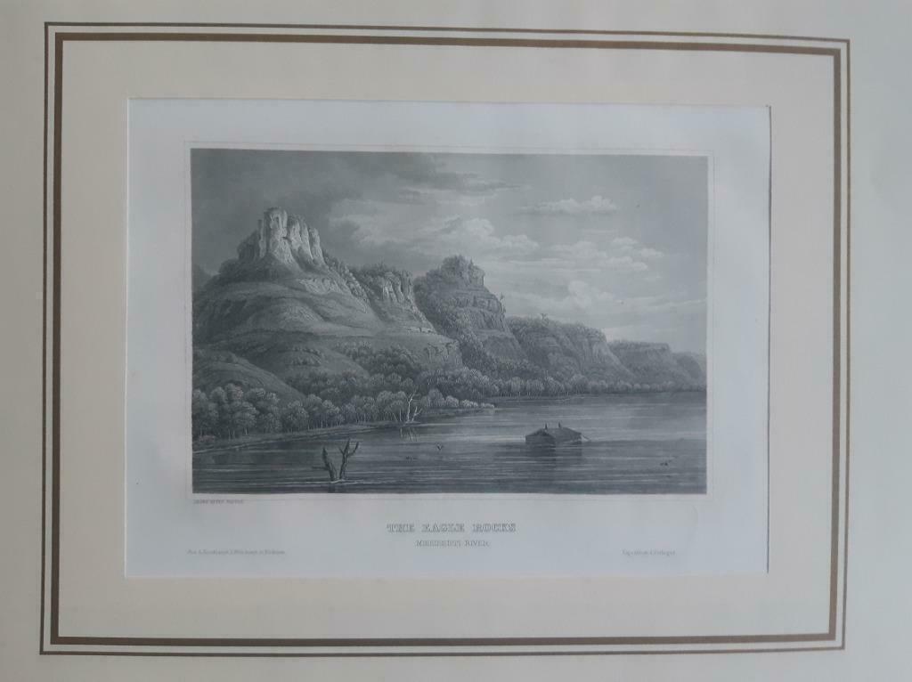 03/ Amerika USA Eagle Rocks Mississippi staalgravure ca 1850, Antiek en Kunst, Kunst | Etsen en Gravures, Ophalen of Verzenden