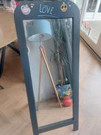 Grote staande spiegel met krijtbord bovenaan, Ophalen, Gebruikt, 150 tot 200 cm, Rechthoekig