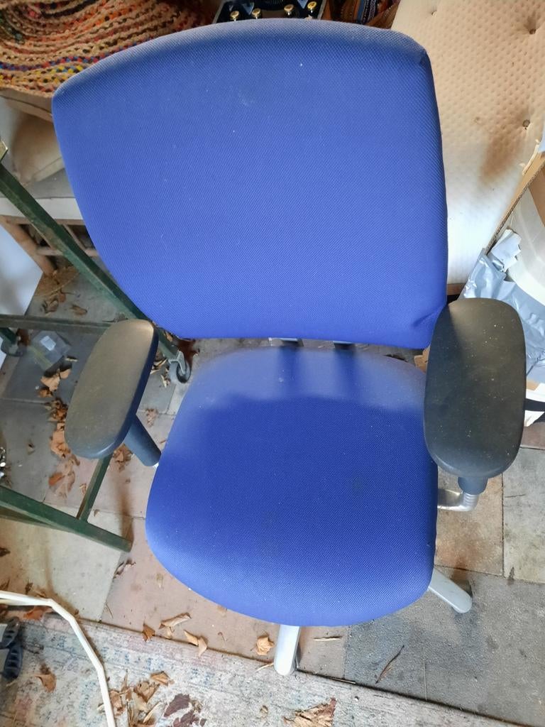 Blauwe bureaustoel in nette staat., Ophalen, Gebruikt, Blauw