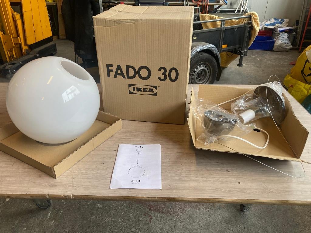 Hanglamp FODO van IKEA, wit glas, nieuw, 50 tot 75 cm, Nieuw, Ophalen of Verzenden, Glas