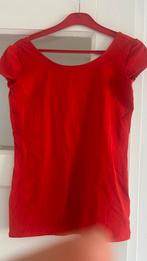 H&M Basic T-shirt rood met open achterkant - Maat 38, Maat 38/40 (M), Verzenden, Nieuw, Korte mouw