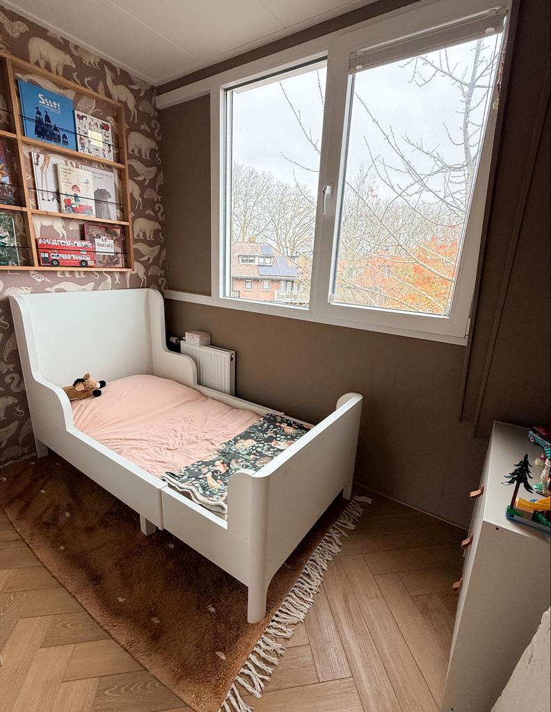 Ikea Busunge meegroeibed 80x200 met matras, Gebruikt, 70 tot 85 cm, 180 cm of meer, Ophalen