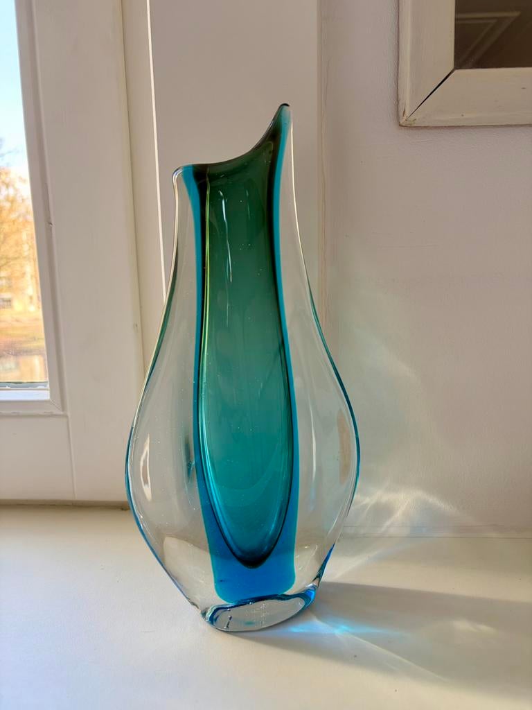 Grote Flavio Poli Sommerso vaas, Murano, Antiek en Kunst, Ophalen of Verzenden