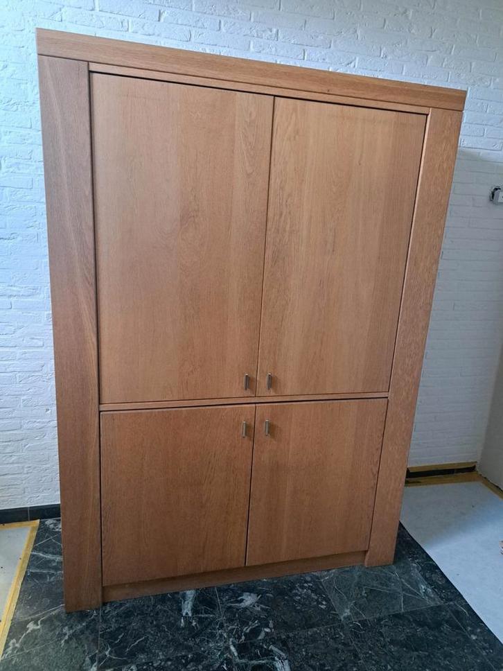 Stevige eikenhouten burokast, Huis en Inrichting, Kasten | Overige, Zo goed als nieuw, Ophalen