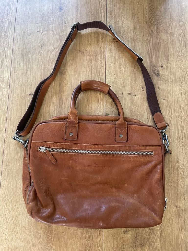 Castelijn & Beerens lederen laptoptas bruin, Ophalen of Verzenden, 15 inch, Zo goed als nieuw, Aktetas