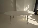 Wit ovalen tafel op stevig stalen frame, Ophalen, Ovaal, 200 cm of meer, 100 tot 150 cm