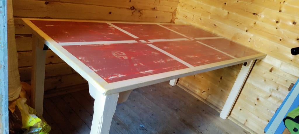 Kunstzinnige grenen tafel, Huis en Inrichting, Tafels | Eettafels, Ophalen, Gebruikt, 50 tot 100 cm, 150 tot 200 cm