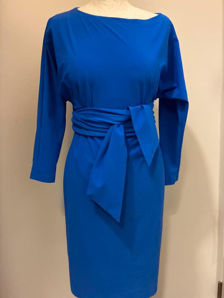 LaDress Carla kobaltblauwe jurk travelstof zgan xxs, Kleding | Dames, Jurken, Zo goed als nieuw, Maat 34 (XS) of kleiner, Blauw