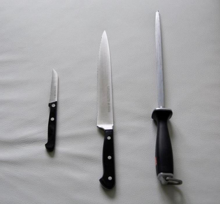 Messenset Dreizack, Ophalen of Verzenden, Zo goed als nieuw, Rvs of Chroom