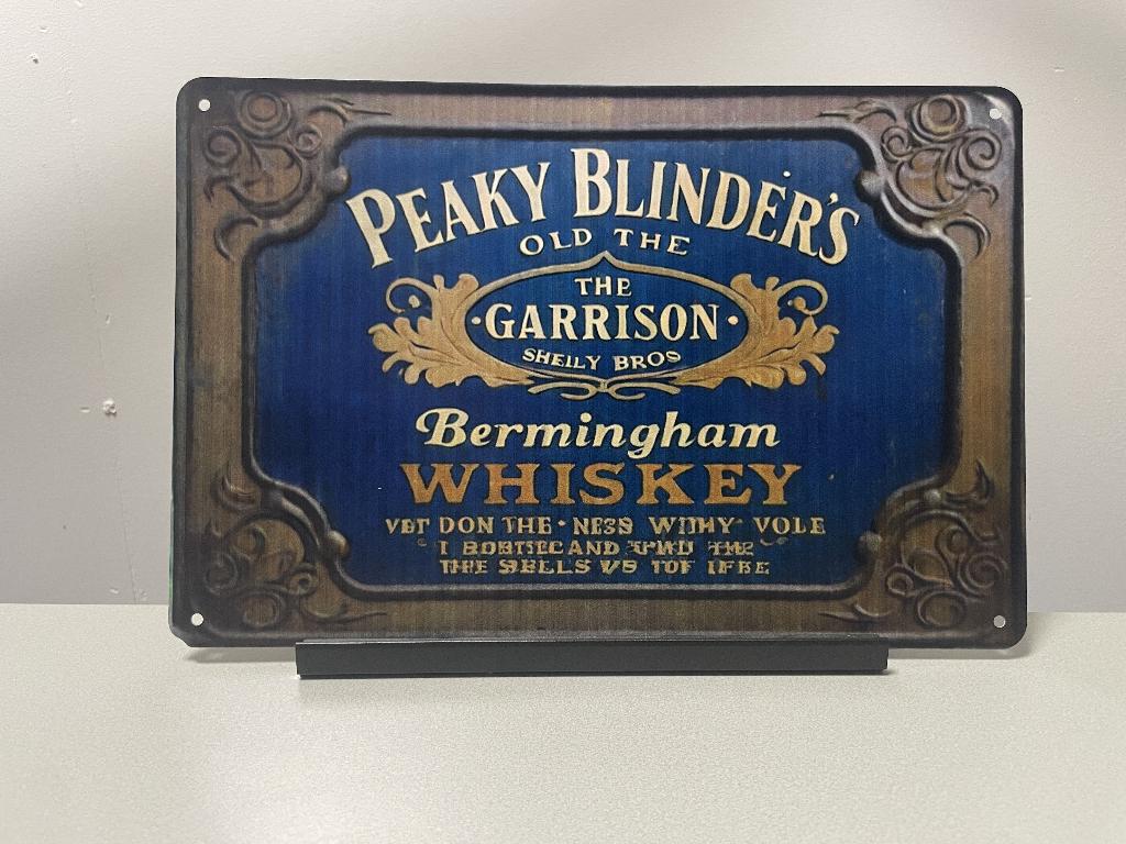Peaky Blinders Whiskey reclamebord, Verzamelen, Www.pand50.nl, Reclamebord, Ophalen of Verzenden, Printer29BCoevorden