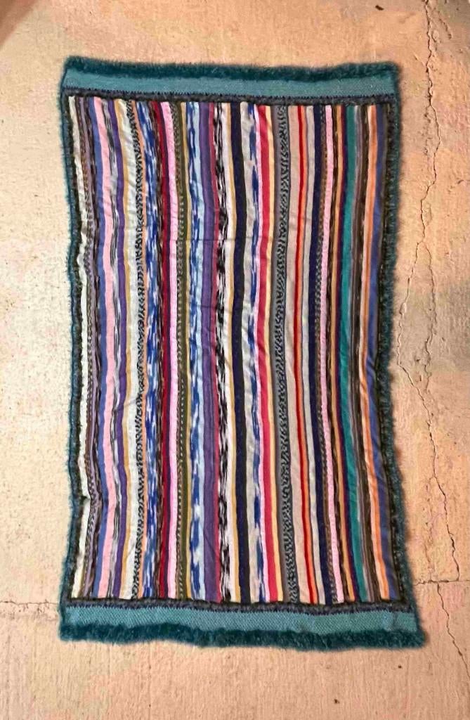 Granny woonkleed gebreide vrolijke kleuren 255/150 cm
