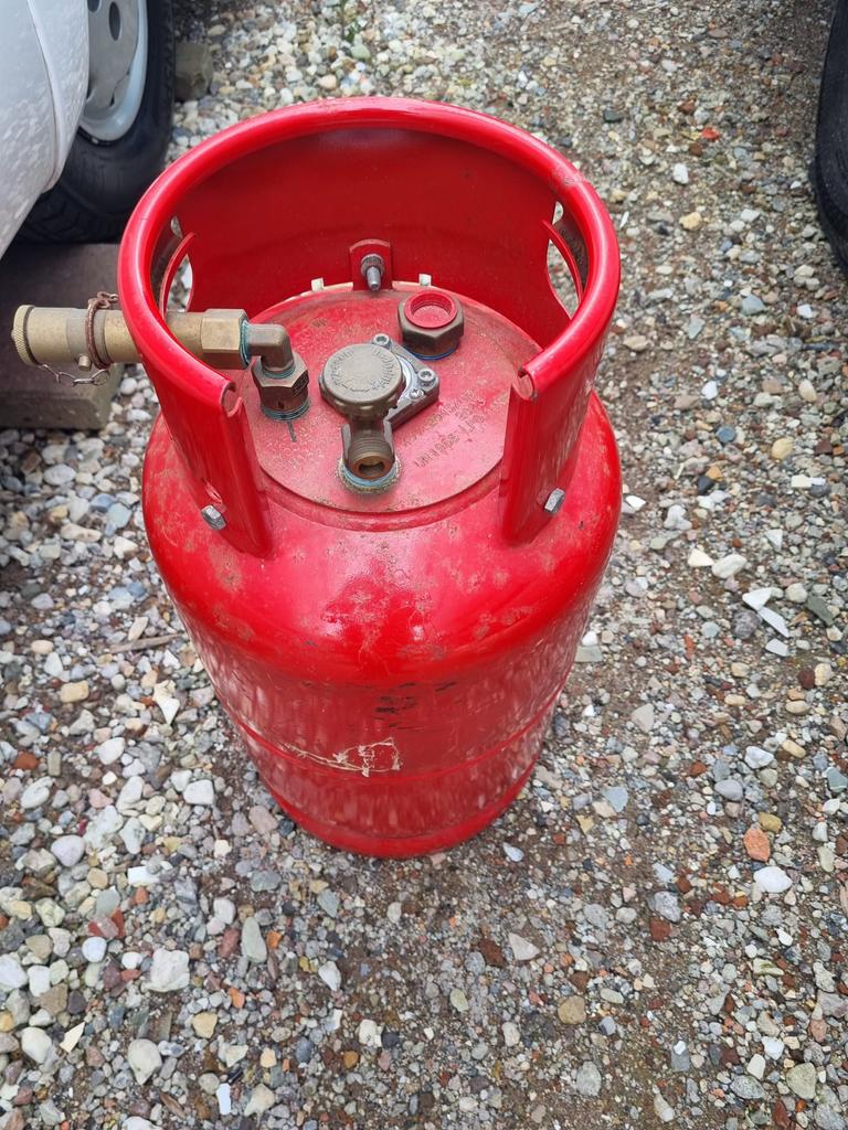 Vulbare LPG gasfles met meter voor camper/caravan/BBQ, Ophalen, Gebruikt