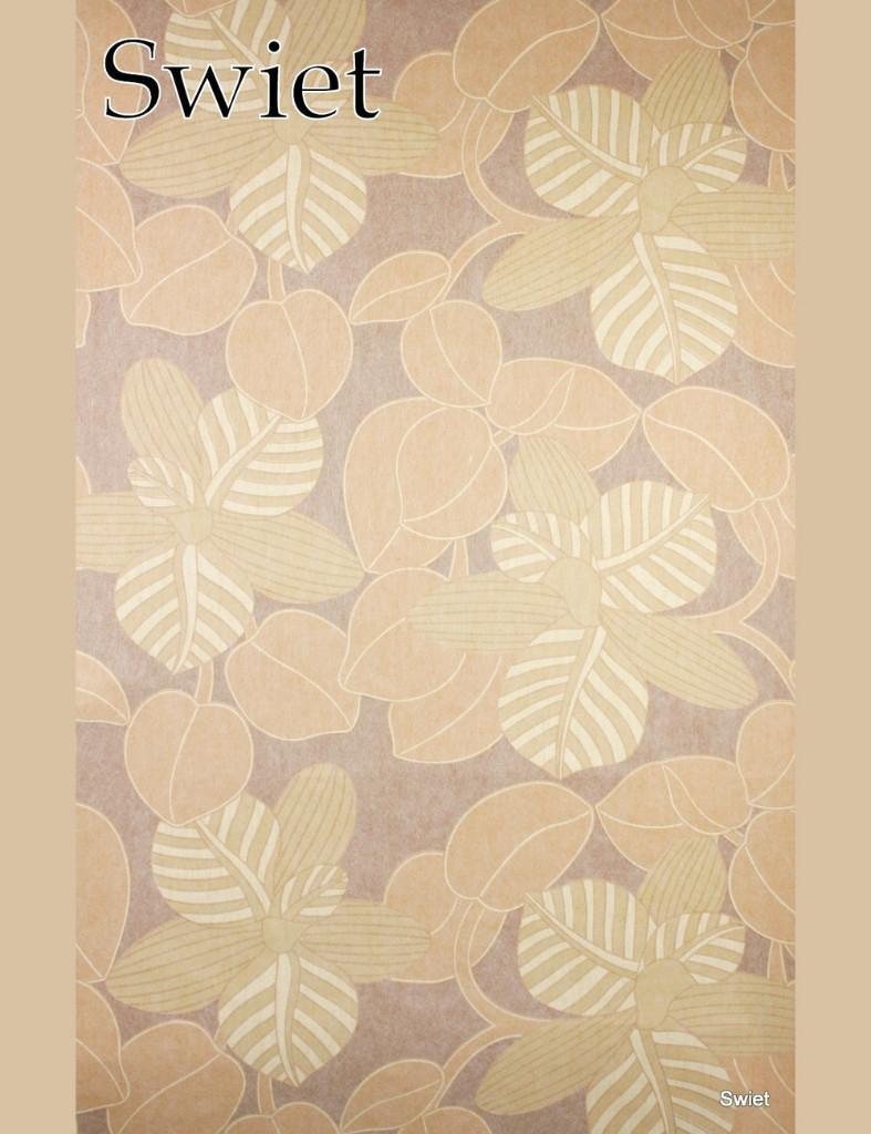 4779 bloemen behang groot retro jaren 70 bruin geel swiet, Huis en Inrichting, Stoffering | Behang, Ophalen of Verzenden, Minder dan 10 m²