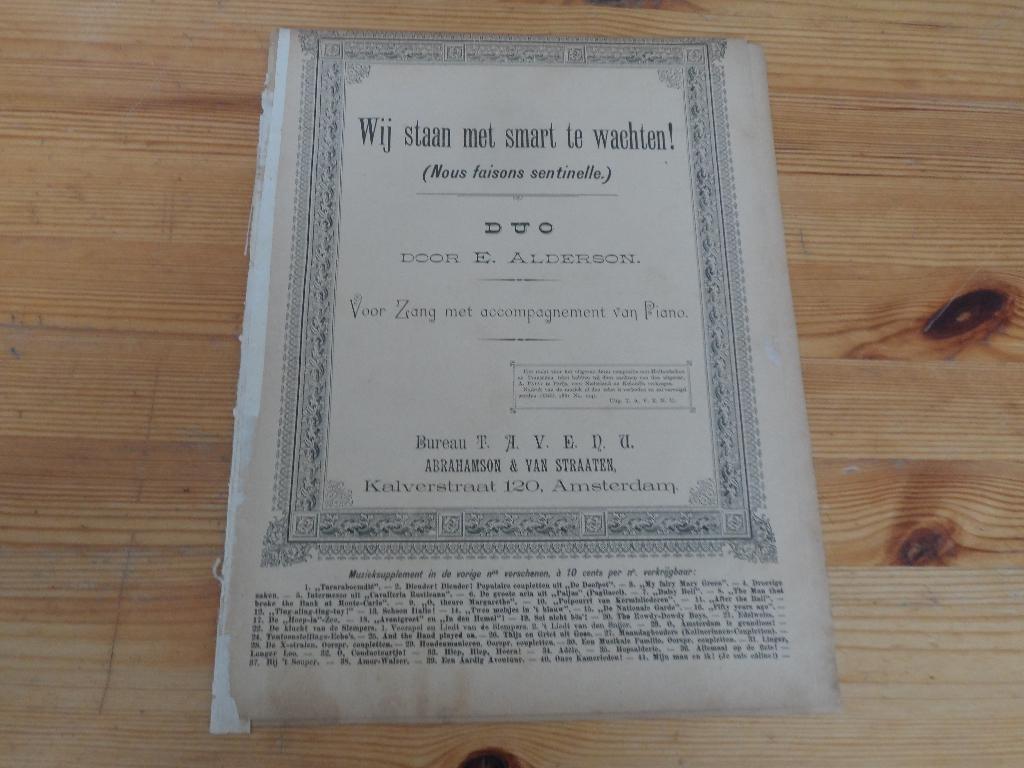 Wij staan met smart te wachten - e. Alderson, Zang, Gebruikt, Ophalen of Verzenden, Artiest of Componist