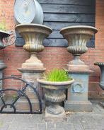 Gietijzeren tuinvazen tuinvaas bloempot bloembak op sokkel, Ophalen of Verzenden, Nieuw