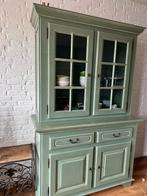 Groene vitrinekast, 40 jaar oud, Huis en Inrichting, Kasten | Vitrinekasten, Ophalen, Gebruikt, 50 tot 100 cm, Met lade(s)