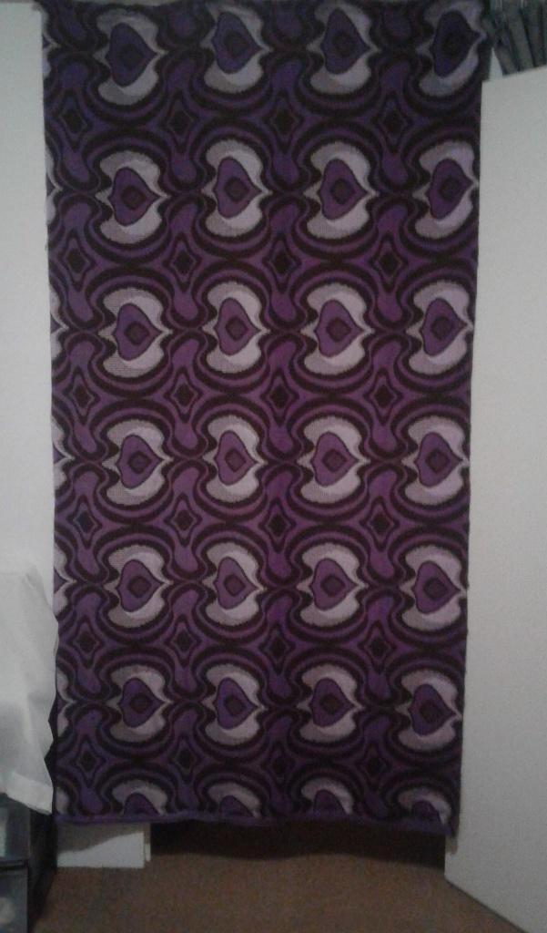 Gordijn retro vintage paars, Verzamelen, Retro, Huis en Inrichting, Ophalen