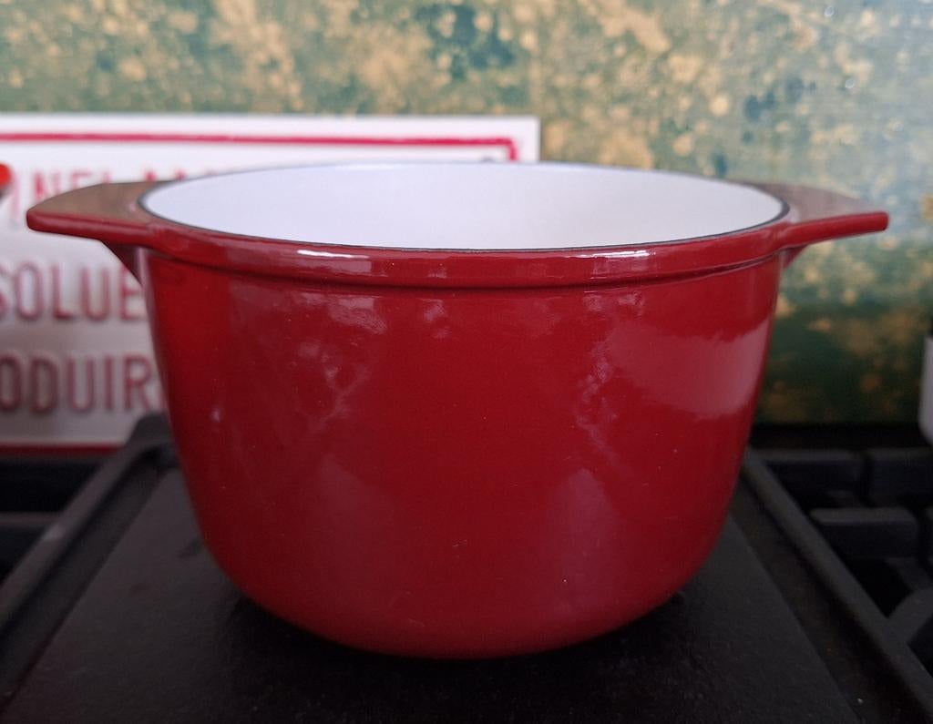 Nomar (Staub)Gietijzeren Fondue/Sauzenpan - donkerrood, Overige typen, Ophalen of Verzenden, Zo goed als nieuw, Gietijzer