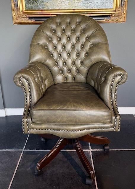 Chesterfield Directors Bureaustoel, Huis en Inrichting, Bureaustoelen, Gaming bureaustoel, Zo goed als nieuw, Springvale, Groen
