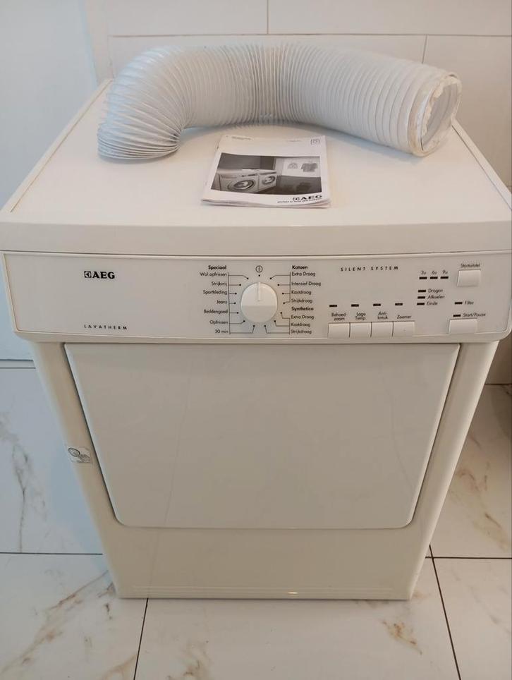 Wasdroger AEG, Witgoed en Apparatuur, Wasdrogers, Luchtafvoer, 6 tot 8 kg, 85 tot 90 cm, Ophalen