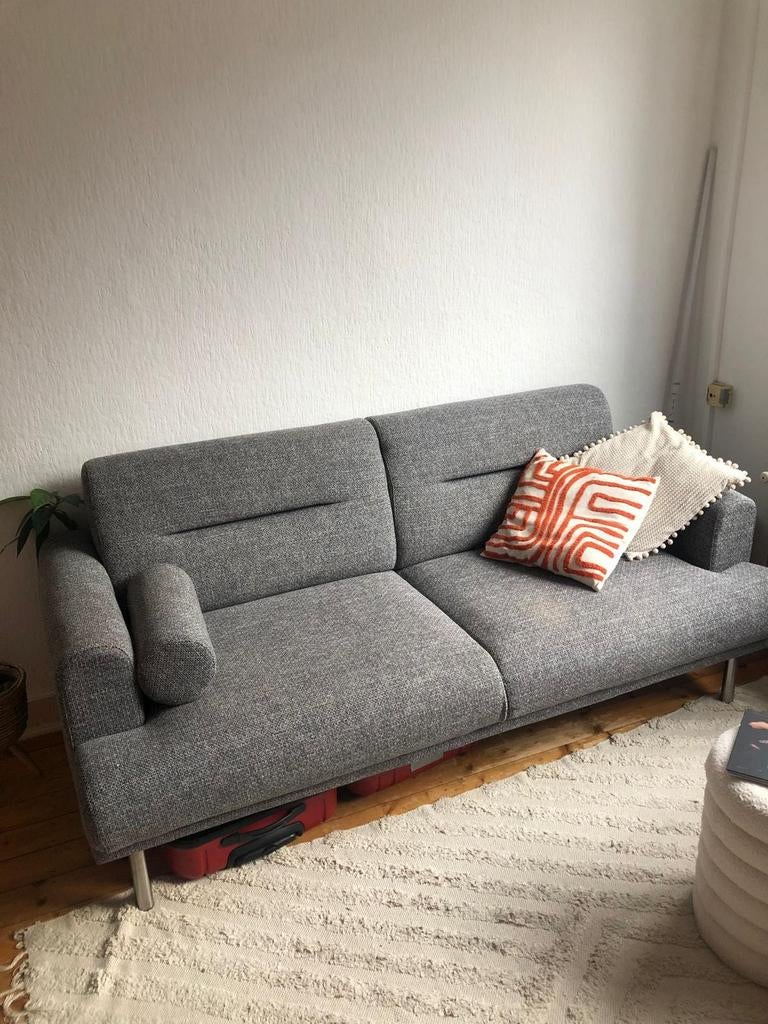 Grijze moderne 2-zits bank, Huis en Inrichting, Ophalen, 150 tot 200 cm, Tweepersoons, 75 tot 100 cm