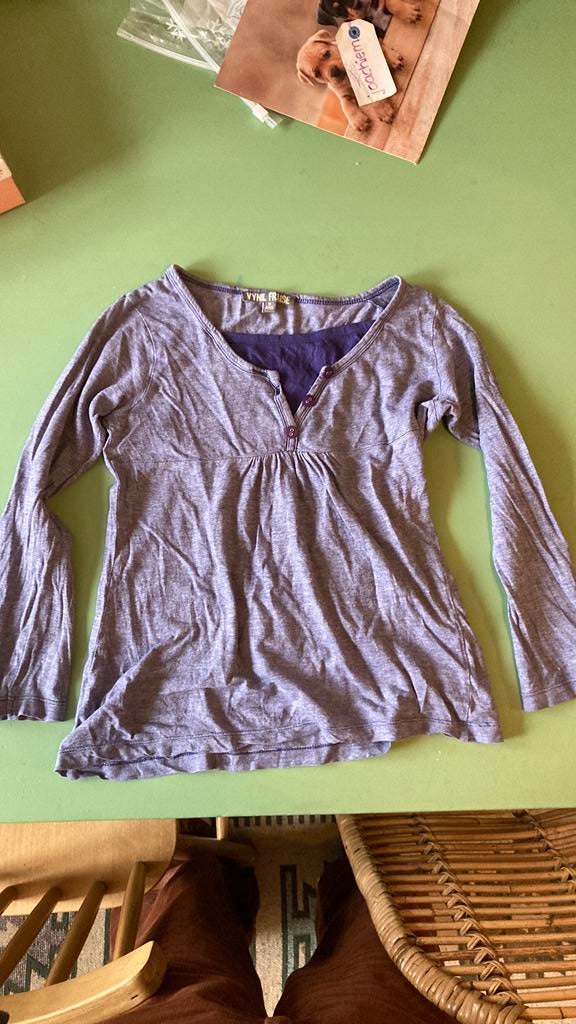 Longsleeve paarsblauw maat 128 meisje, Kinderen en Baby's, Kinderkleding | Maat 128, Ophalen of Verzenden, Gebruikt, Meisje, Shirt of Longsleeve