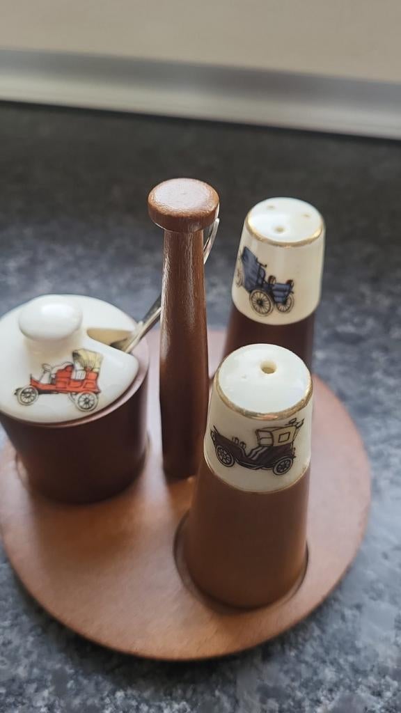 Vintage retro peper zoutstel, Ophalen of Verzenden, Zo goed als nieuw