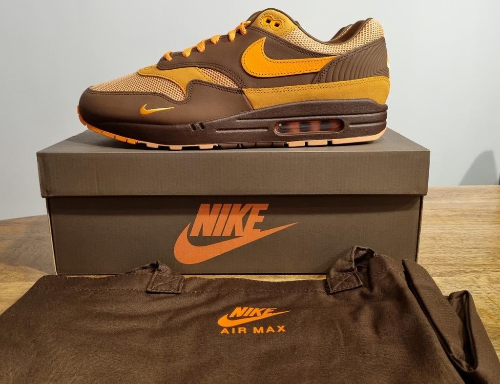 Nike Air Max 1 "King's Day" US12-UK11-EU46 nieuw DS, Kleding | Heren, Schoenen, Bruin, Nike, Nieuw, Ophalen of Verzenden
