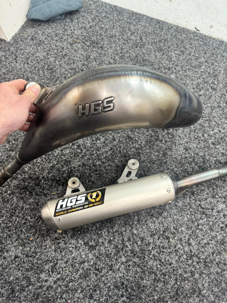 Compleet HGS uitlaat systeem voor ktm sx 125, Motoren, Ophalen of Verzenden