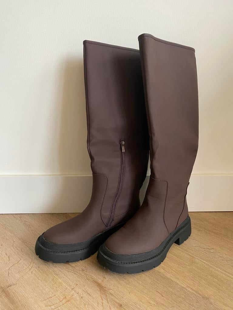 Bruine laarzen - maat 38, Hoge laarzen, Bruin, Ophalen of Verzenden, Zo goed als nieuw