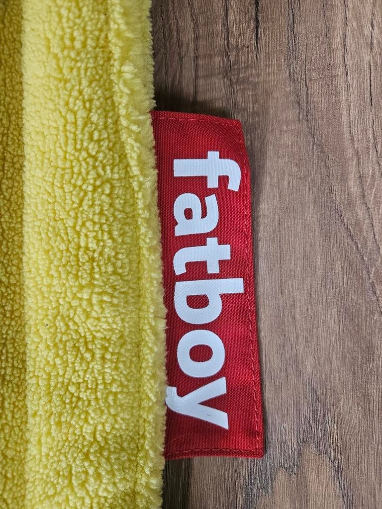 Grote gele Fatboy zitzak - zachte fluffy stof, Huis en Inrichting, Zitzakken, Ophalen, Zo goed als nieuw, Geel, Zitzak