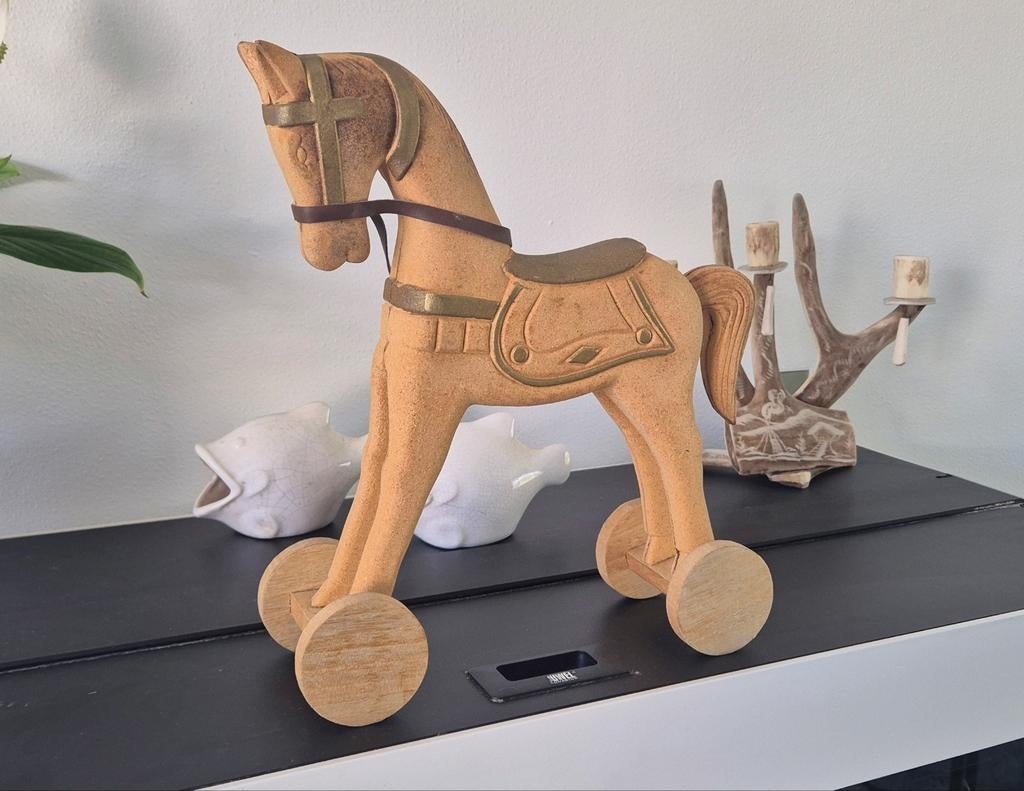 Vintage paard decoratie hout, Ophalen of Verzenden