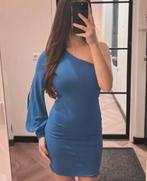 Patrizia Pepe Blauwe One Shoulder Jurk Maat 34 (0), Kleding | Dames, Jurken, Zo goed als nieuw, Patrizia Pepe, Maat 34 (XS) of kleiner