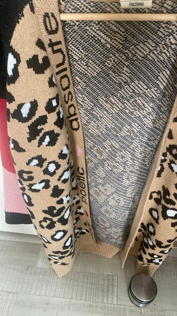 Fracomina Vest met Luipaardprint en Tekstdetails, Ophalen of Verzenden, Nieuw, Maat 38/40 (M), Beige