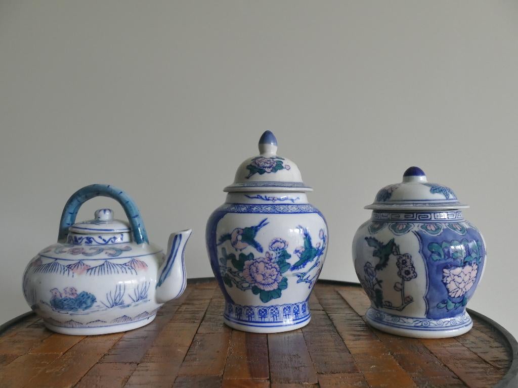 Chinese porseleinen gemberpotten en theepot, Ophalen of Verzenden