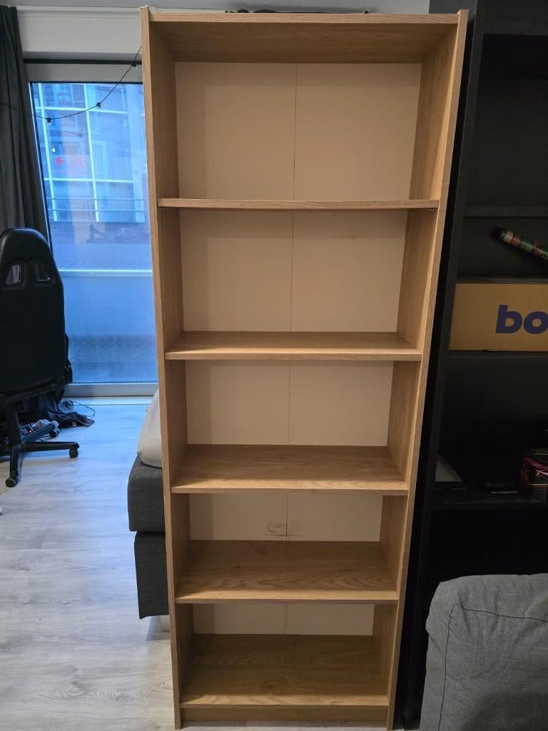 IKEA BILLY boekenkast eikenlook – compact model (60x24x170), Ophalen, Met plank(en), Gebruikt, Eikenhout