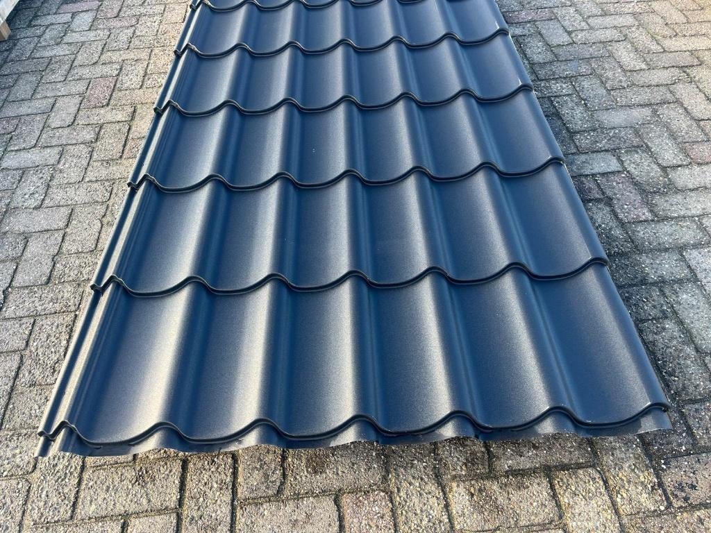 Dakplaten | Wandplaten | Golfplaten | Dakpanplaten, Zwart, Nieuw, 15 m² of meer, Metaal