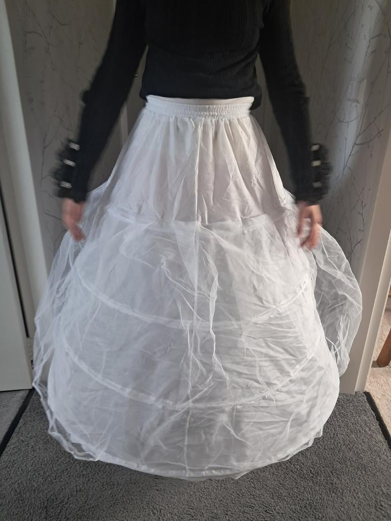 Hoepelrok met touwtje, Kleding | Dames, Rokken, Maat 38/40 (M), Wit, Ophalen of Verzenden, Gedragen