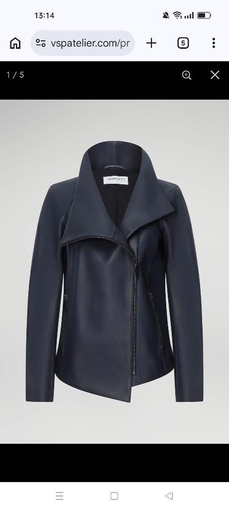 Nieuw blauw grijs leren dames jas Vespucci by VSP 42/44 XL!, Kleding | Dames, Jassen | Winter, Nieuw, Maat 42/44 (L), Overige kleuren