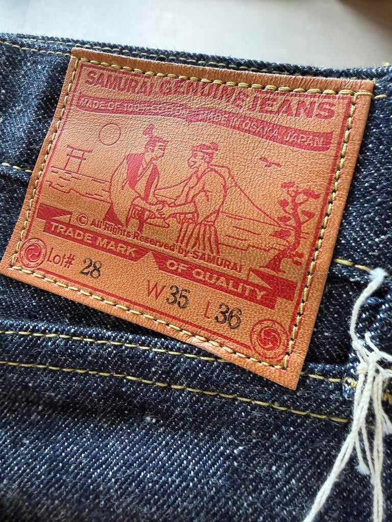 Nieuwe Japanse Samurai Jeans spijkerbroek met labels, Kleding | Heren, Spijkerbroeken en Jeans, Ophalen of Verzenden, Nieuw, Blauw