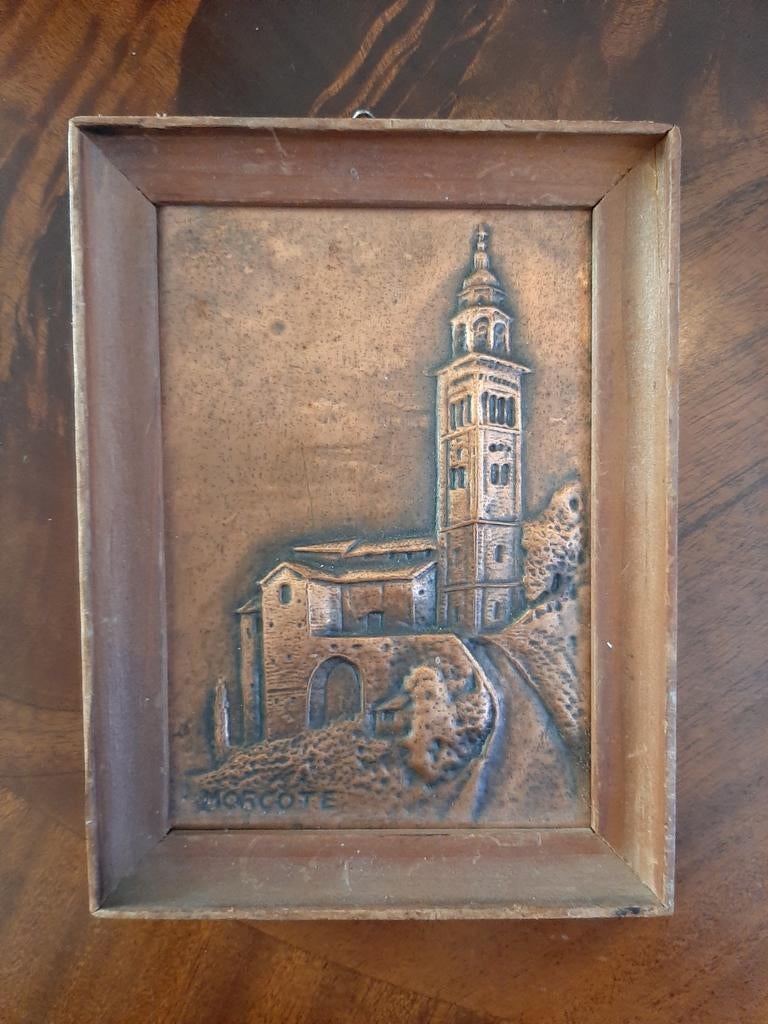 Prachtig Vintage Koperen Reliëf Morcote (CH) - Handwerk Swis, Ophalen of Verzenden