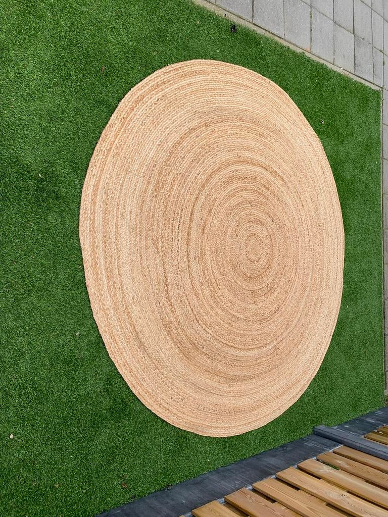 Vloerkleed Jute 200cm, Huis en Inrichting, Ophalen, Zo goed als nieuw, Rond, 200 cm of meer