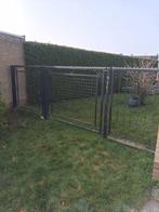 Ijzeren hek met poort TEAB, Tuin en Terras, Tuinhekken en Hekwerk, Ophalen, Met poort, Gebruikt, Sierhekwerk