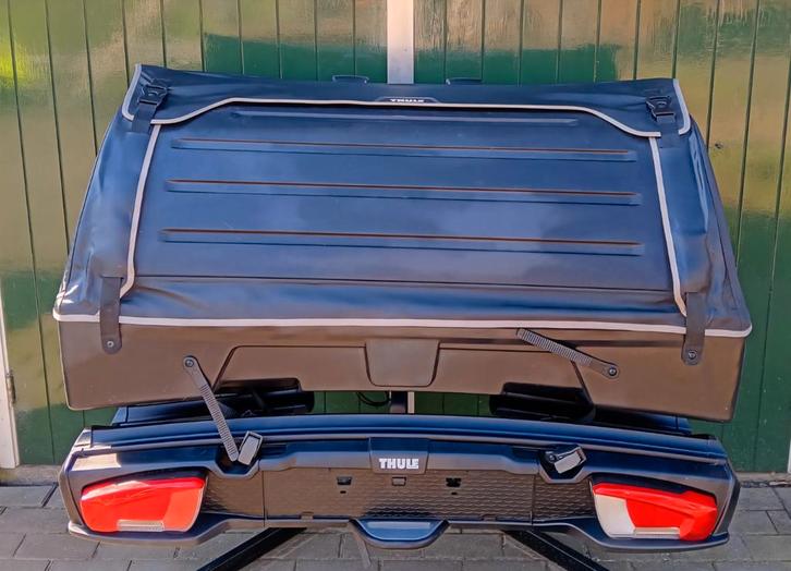 Thule VeloSpace XT3 Fietsendrager+ Thule Backspace bagagebox, Auto diversen, Fietsendragers, Zo goed als nieuw, Trekhaakdrager