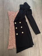 Zwarte jurk met rose gouden glitters feest kerst zomer, Maat 38/40 (M), Verzenden, Zwart, Nieuw